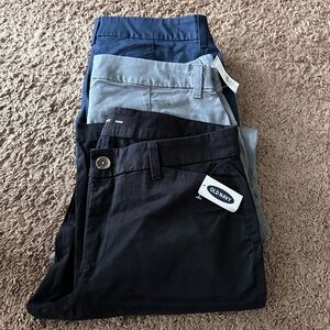 Old Navy Black, Gray & Navy Chino Pants Trio